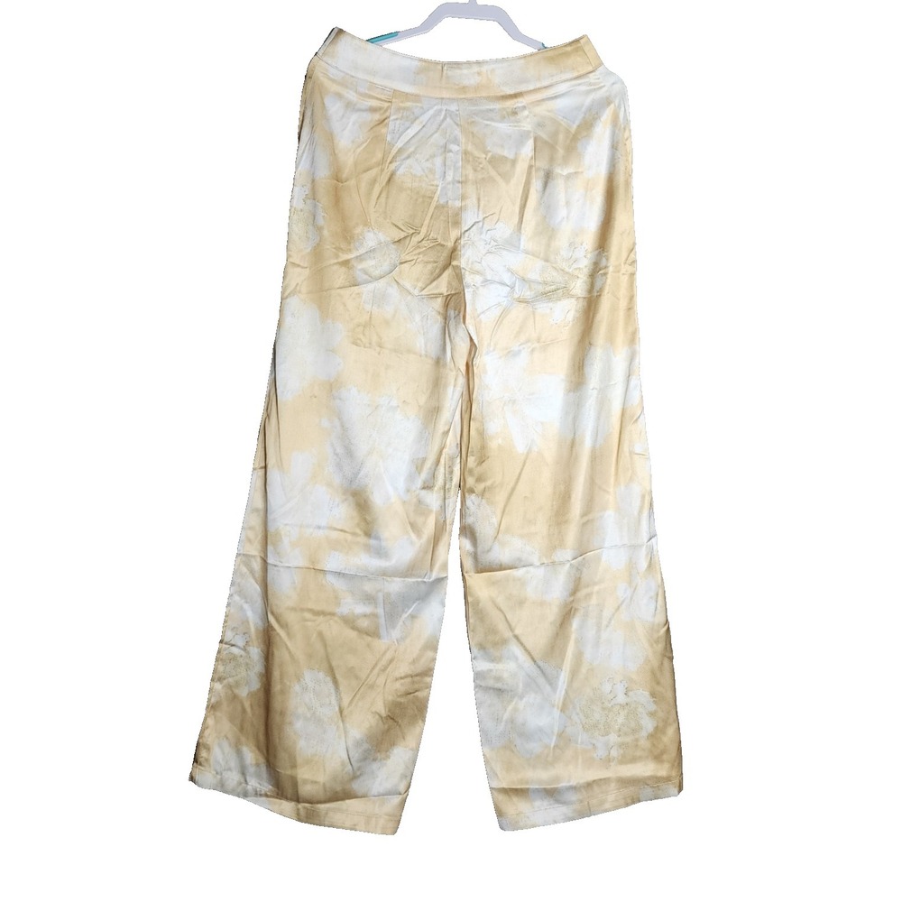 Commense Romance Yellow with white Flowers Floral Printed Wide-leg Pants Size M - Picture 8 of 11